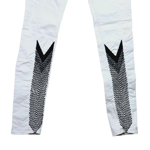 Rag and Bone Ivory Intermix Arrow Embroidery Khaki Pants, Sz 24 - Picture 5 of 12